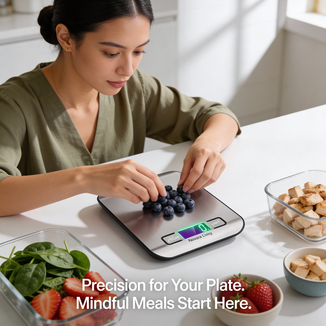 Digital Kitchen Food Scale 5KG / 11lb – Stainless Steel Electronic Weight Balance with LCD Display, 1g Precision for Diet, Baking & Postal Use