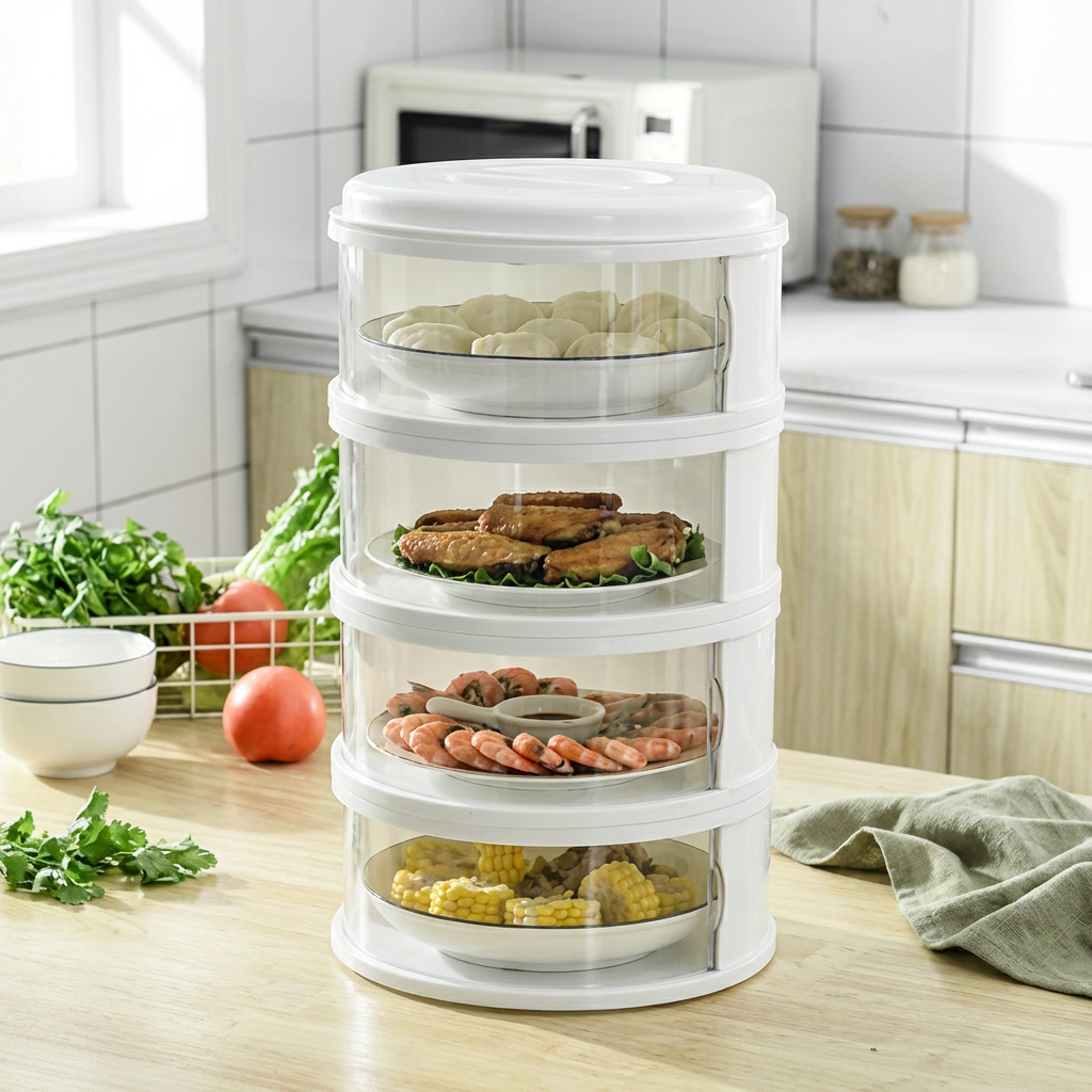 4 PCS Clear Stackable Organizers Containers Cupboard