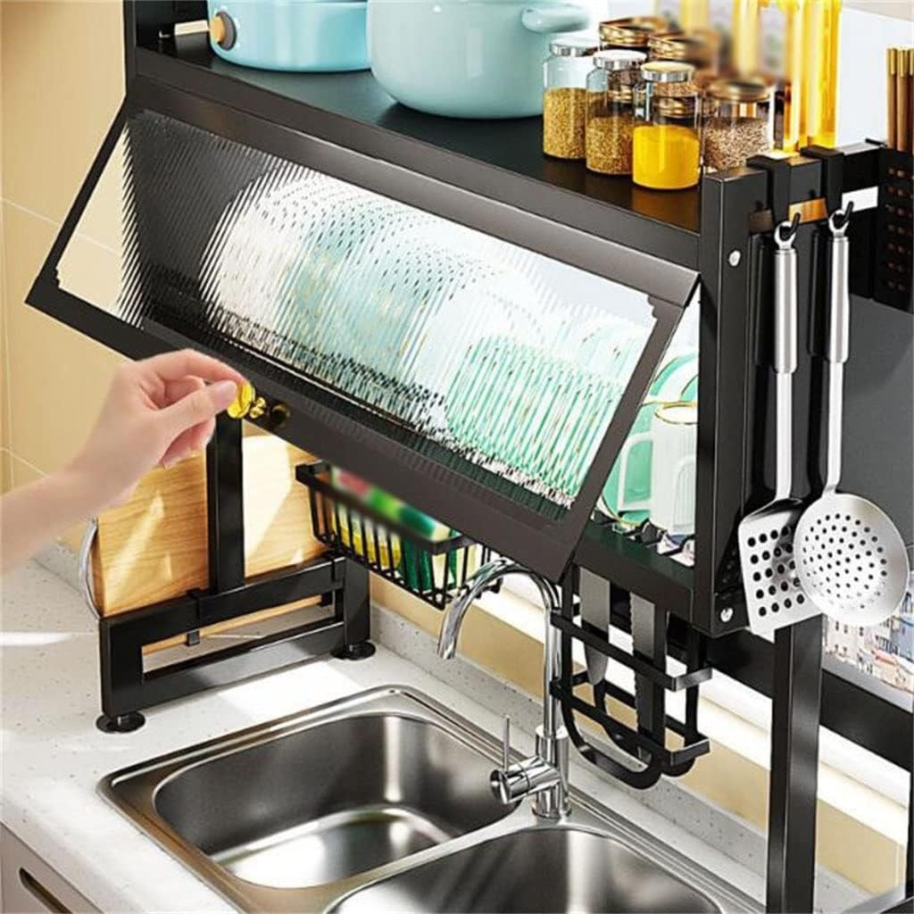 Kitchen Sink Cabinet Door Rack – Dust-Proof Cutlery, Cutting Board & Plate Organizer Shelf